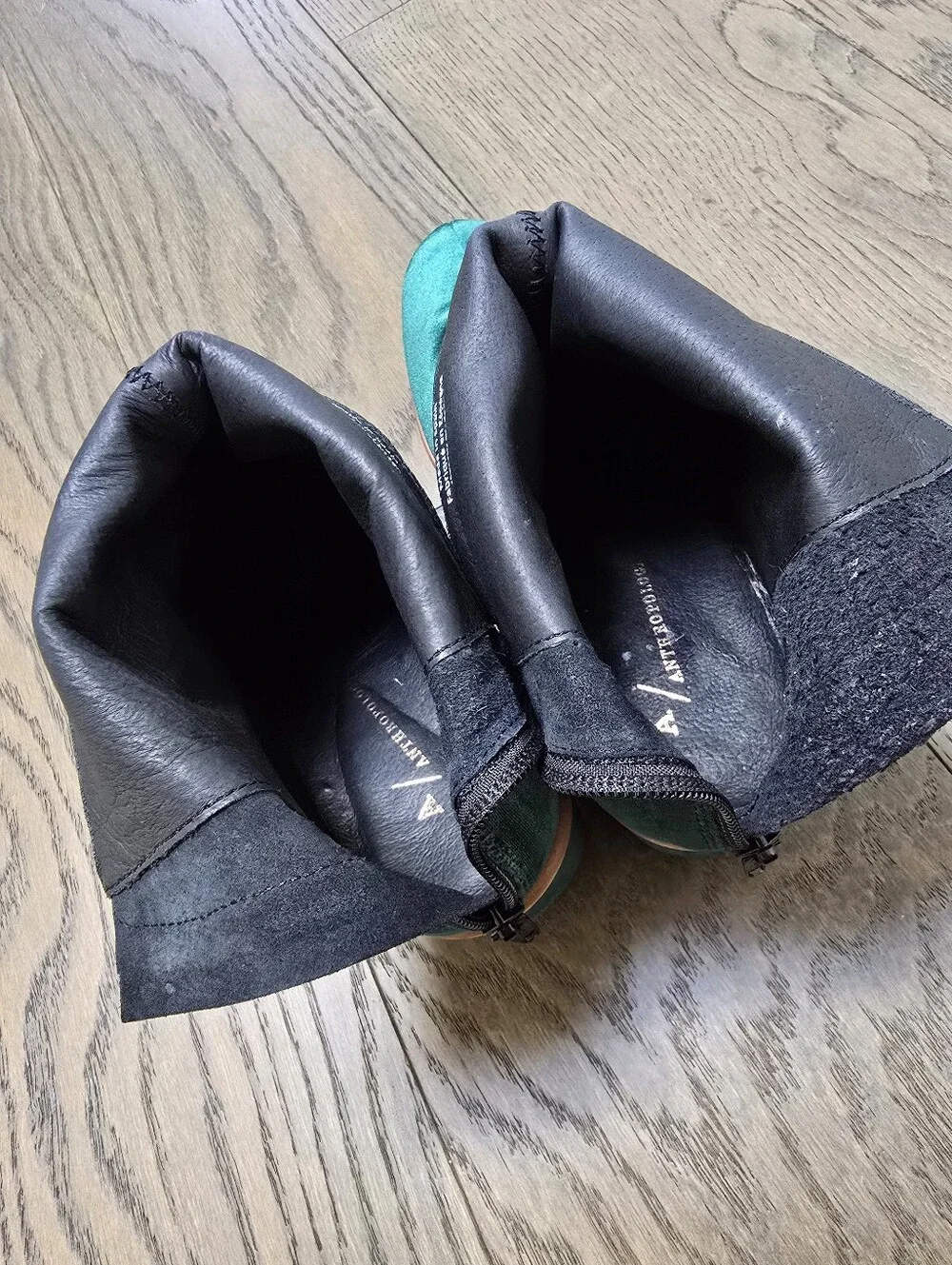 Anthropologie Samara Velvet Block Heel Ankle Boots in Emerald Green